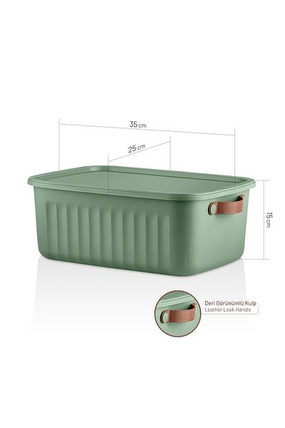 Frapan Home 3 Pieces 10 Lt Multi-Purpose Organizer Box with Lid Inside Cabinet Bathroom Kitchen Organizer