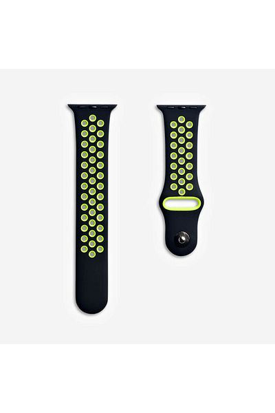 THD Sport strap, THD, ventilation holes, compatible with Apple Watch 45 mm series 10, black and green