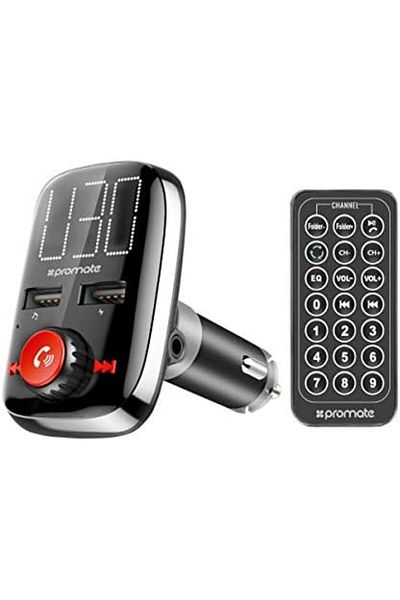 Promate Promate Wireless In-Car FM Transmitter With Dual USB Charging Ports And Smart LED Display SMARTUNE-3