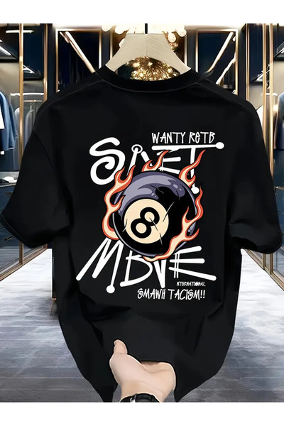 AEMİ Μπλουζάκι Unisex με στάμπα μεγάλου μεγέθους με λαιμόκοψη