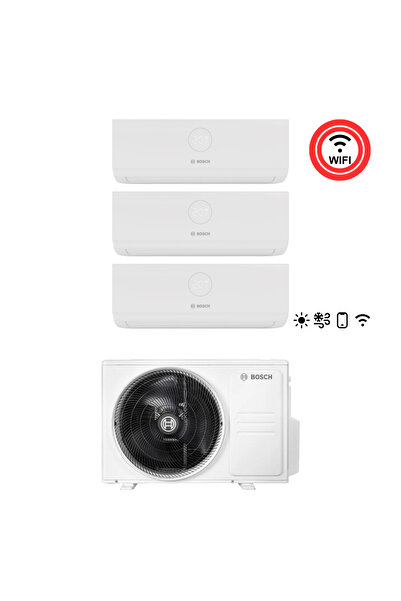 Bosch A++ 21000 1 Dış + 3 İç Ünite (3X9000 Btu) Wifi Özellikli Premium Model Multi İnverter Klima