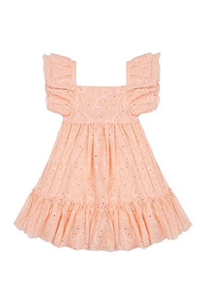 By Mare Style Rosalie-Pure Organic Cotton Ruffle Detail Pink Girl Dress