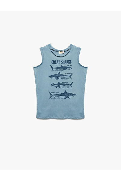 Koton قميص قطني بدون أكمام برقبة دائرية مطبوع