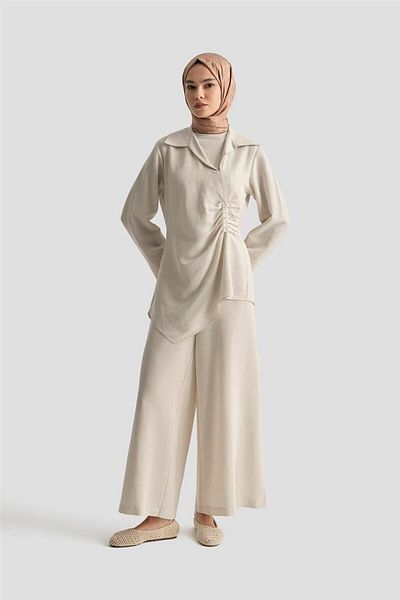 Armine Casual Suit with Pants Skirt 25Y6033 Stone