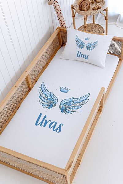 Lilabio %100 Pamuk İsme Özel Montessori Yatak Pike Seti 100x200 Melek