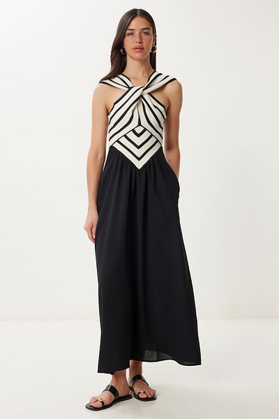 Lovelyİstanbul Halter Neck Midi Woven Dress