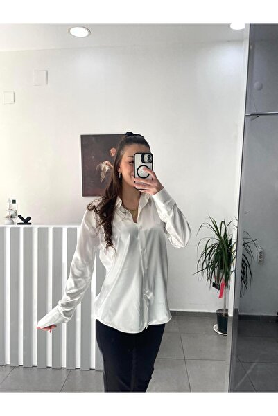 SANROPE Ekru Saten Gömlek