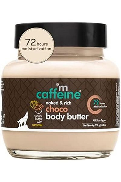 mCaffeine Naked & Rich Choco Body Butter | Cocoa Butter, Caramel | Deep Moisturizing | All Skin | Pa