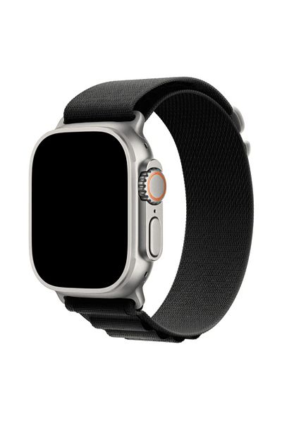 THD Ceas inteligent Curea, Alpine Loop, Apple Watch Ultra2 49 mm, Apple Watch 46 mm seria 10, negru