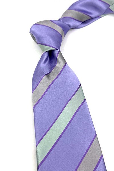 Kravatkolik Kilnadur Style Lilac Line Pattern Italian Silk Tie Ik1955