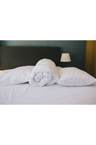 TFEX White Bed Sheet Satin Striped Hotel Type 1 Piece