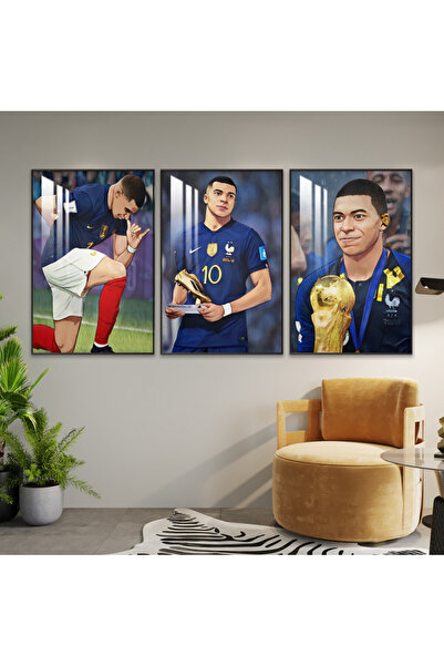 SND ثلاث لوحات جدارية خشبية مع برواز خشبي شامبين و طبقة من الاكريلك الشفاف