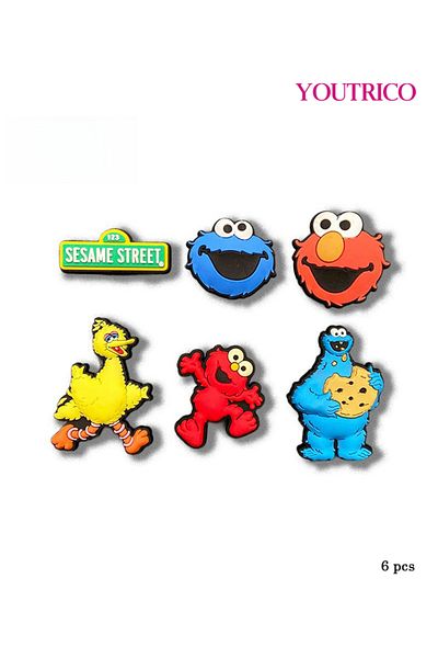 Youtrico 6pcs Cute Cartoon Jibbitz Charms for Crocs - Playful Slipper Ornament Set