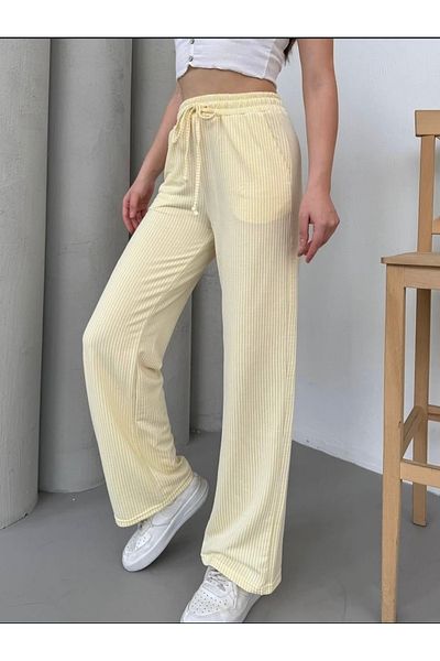 Elysira Women's Tie-Up High Waist Striped Palazzo Pants