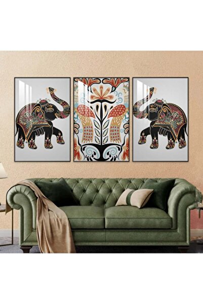 4gdran ثلاث لوحات جدارية خشبية مع برواز خشبي شامبين و طبقة من الاكريلك الشفاف