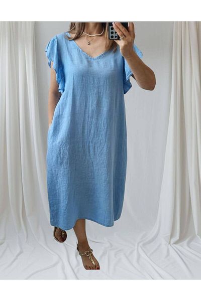 GLAMSI Rochie Damă din In 100% – Lejeră și Naturală