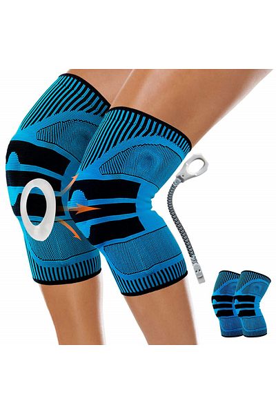 VicTop Knee Pads, Set Of 2, Polyester/nylon/silicone, Blue/black, Xl