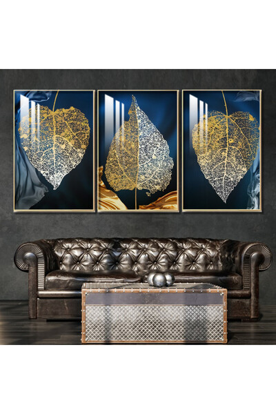 SND ثلاث لوحات جدارية خشبية مع برواز خشبي شامبين و طبقة من الاكريلك الشفاف