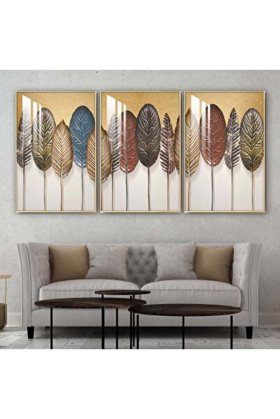 4gdran ثلاث لوحات جدارية خشبية مع برواز خشبي اسود و طبقة من الاكريلك الشفاف