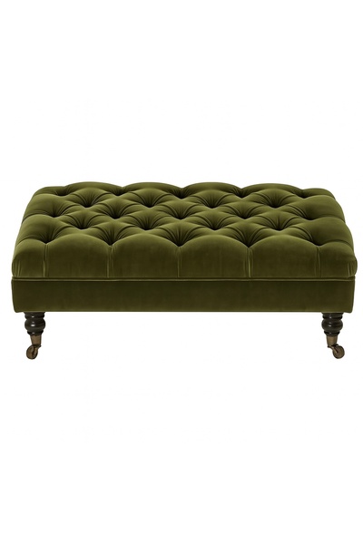 THE IVY CONCEPT STORE The Ivy Palm Yeşil Kadife Chester Puf