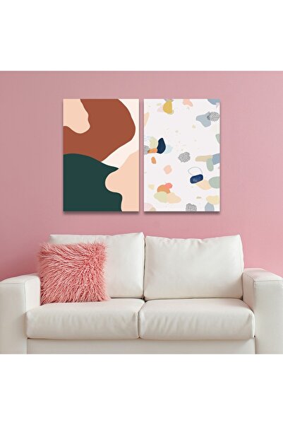 4gdran لوحة قماشية ثنائية بتصميم مودرن مع برواز شامبين مجوف