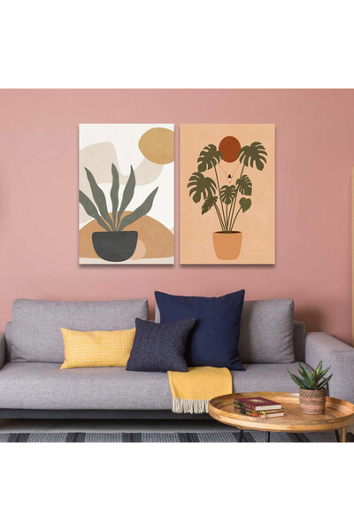 4gdran لوحة قماشية ثنائية بتصميم ورود مع برواز ذهبي مجوف