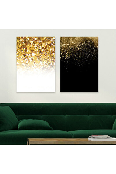 Marktna لوحة قماشية ثنائية بتصميم مودرن مع برواز شامبين مجوف