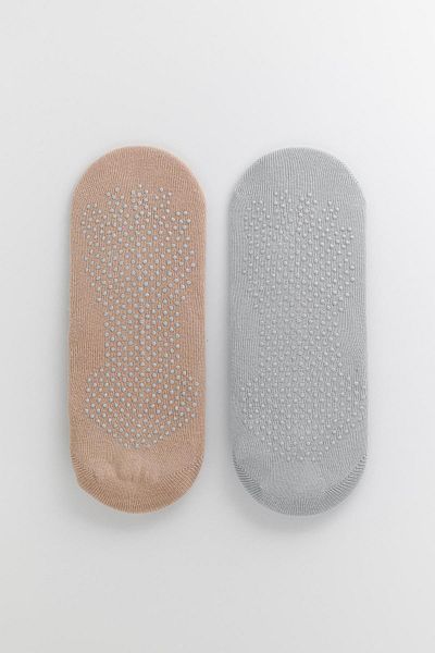 Katia&Bony Pachet de 2 șosete Asta Yoga / Pilates Step pentru femei, bej / verde deschis