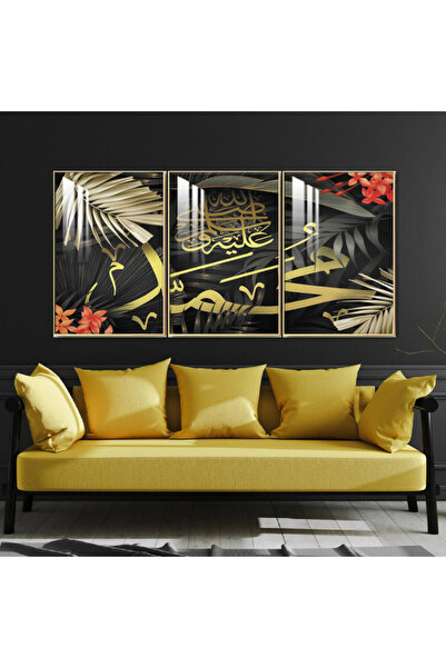 SND ثلاث لوحات جدارية خشبية مع برواز خشبي فضي و طبقة من الاكريلك الشفاف