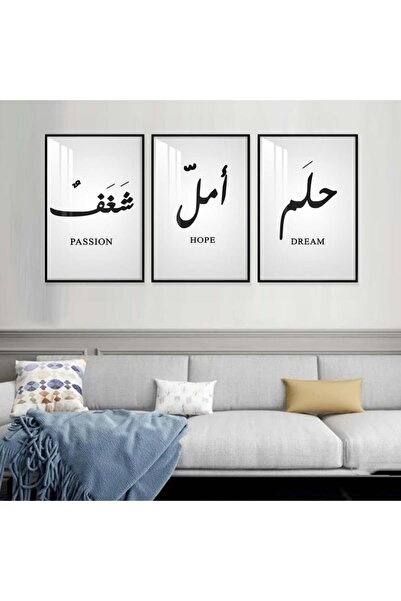 SND ثلاث لوحات جدارية خشبية مع برواز خشبي اسود و طبقة من الاكريلك الشفاف