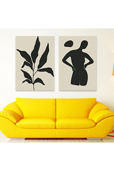 4gdran لوحة قماشية ثنائية بتصميم مودرن مع برواز شامبين مجوف