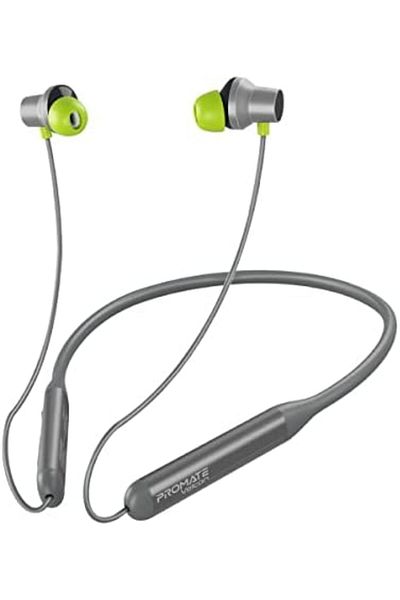 Promate Bluetooth Neckband Earphones, High-Fidelity Active Noise Cancelling with Sweat and Rain Resi