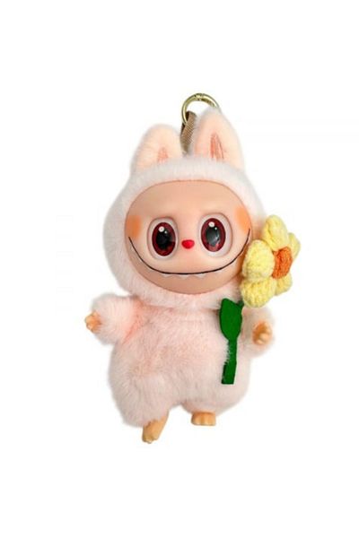BaoBao Labubu Plus 18cm with Flower – Fluffy Plush Toy, Pastel Colors