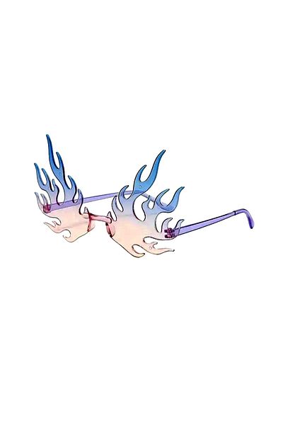 PurpleJam Blue Pink Flame Fashion Glasses