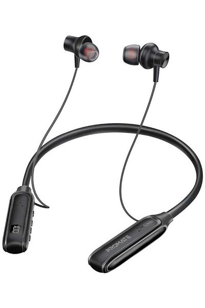 Promate Wireless Neckband Earphones, High-Definition Bluetooth 5.3 Earphones With In-Line Controls,