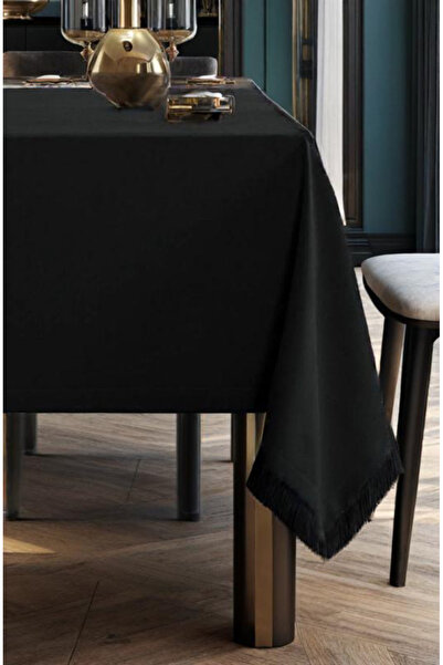 Royalty KADİFE DOKULU SİYAH MASA ÖRTÜSÜ
