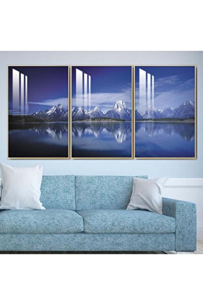 SND ثلاث لوحات جدارية خشبية مع برواز خشبي شامبين و طبقة من الاكريلك الشفاف