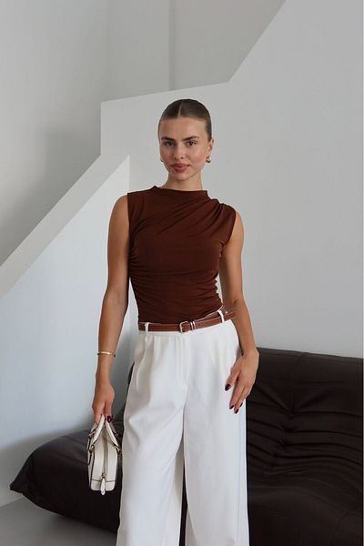 Elysira Πλεκτή γυναικεία μπλούζα με κορδόνια Sandy Fabric