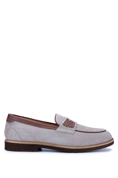 Redwood Men's Genuine Leather Sand Beige Loafer Shoes