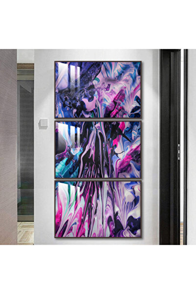 SND ثلاث لوحات جدارية خشبية مع برواز خشبي شامبين و طبقة من الاكريلك الشفاف