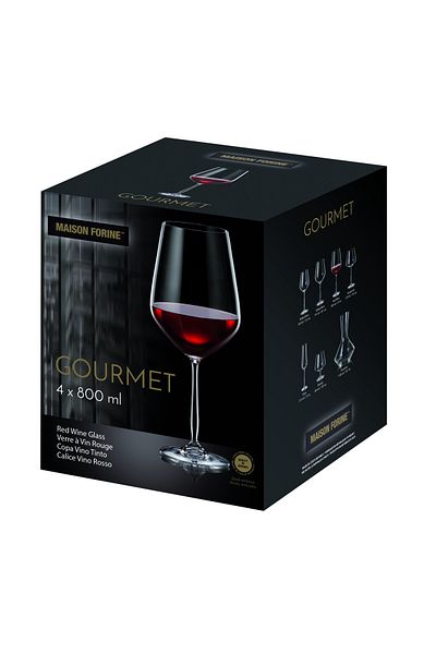 MAISON FORINE Set of 4 red wine glasses 800ml, Gourmet