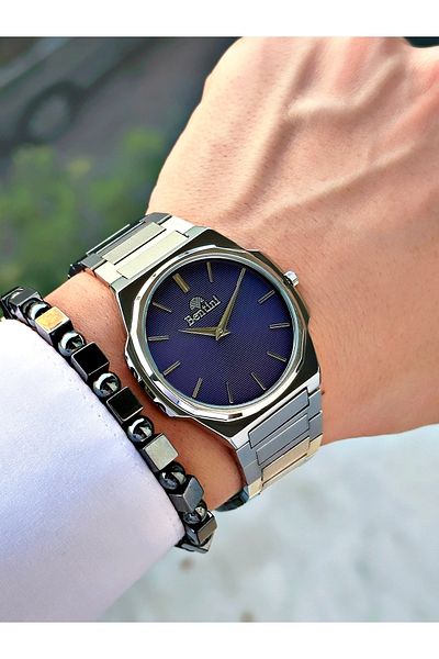 Bentini Men's Wrist Watch – Steel Band, Waterproof, 2-Year Warranty, Gift Bracelet
