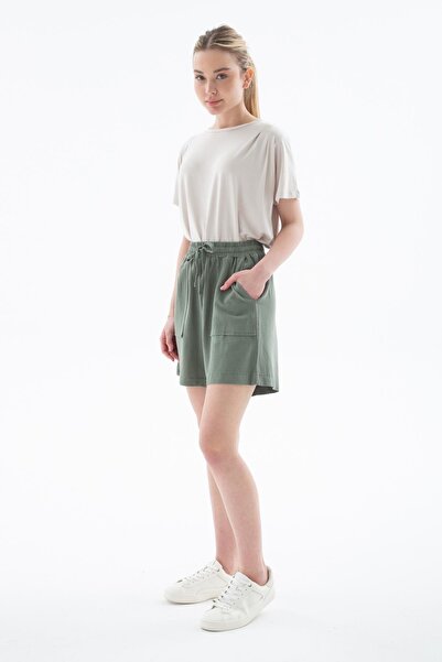 Fashion Friends Linen Blended Comfort Fit Elastic Short Short Short 25Y0606K1