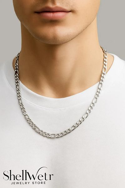 shellwetr Monstar Steel Silver Color Bird's Eye Men's Necklace