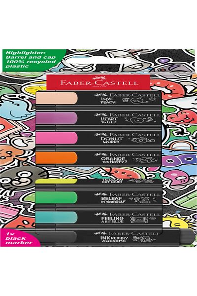 OEM Faber castell, Textliner 46, Graffiti Textmarker, Set 8 pack, Durable Tip 125 mm, Water Based Ink