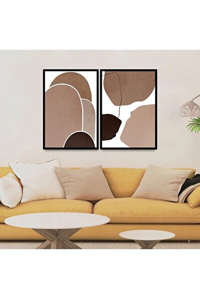 SND لوحة قماشية ثنائية بتصميم الفن البوهيمي مع برواز أسود مجوف