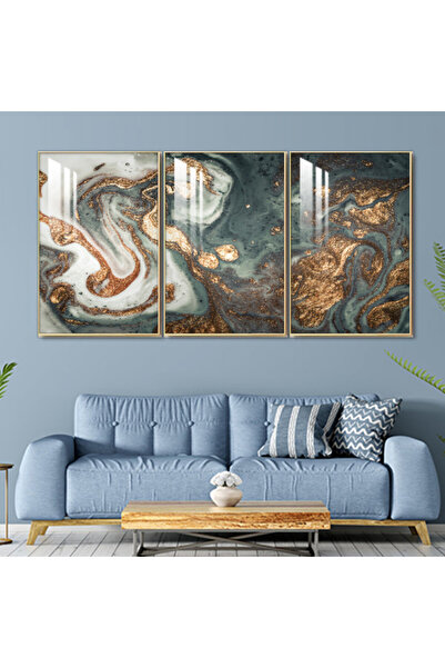 4gdran ثلاث لوحات جدارية خشبية مع برواز خشبي شامبين و طبقة من الاكريلك الشفاف