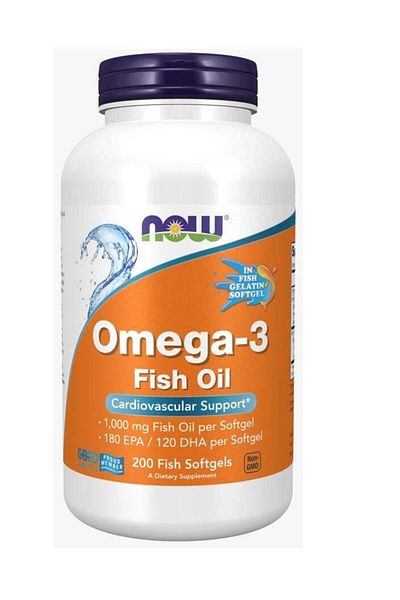 Now Molecularly Distilled Omega-3 Fish Oil - 200 Softgels