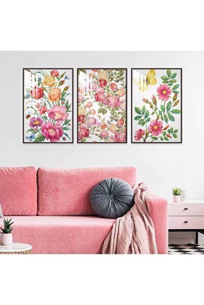 4gdran ثلاث لوحات جدارية خشبية مع برواز خشبي شامبين و طبقة من الاكريلك الشفاف