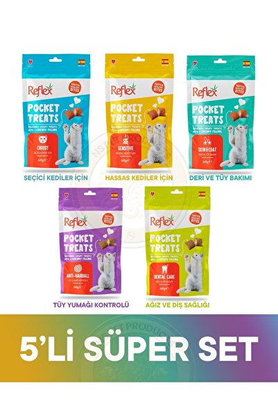 Reflex Pocket Treats 5li Hepsi Bir Arada Kedi Ödül Maması 5x60gr